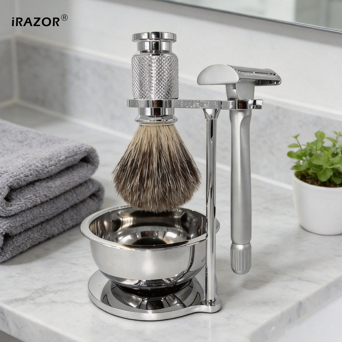 Mens Grooming Kit Gift - Набор безопасной бритвы iRAZOR Butterfly Open