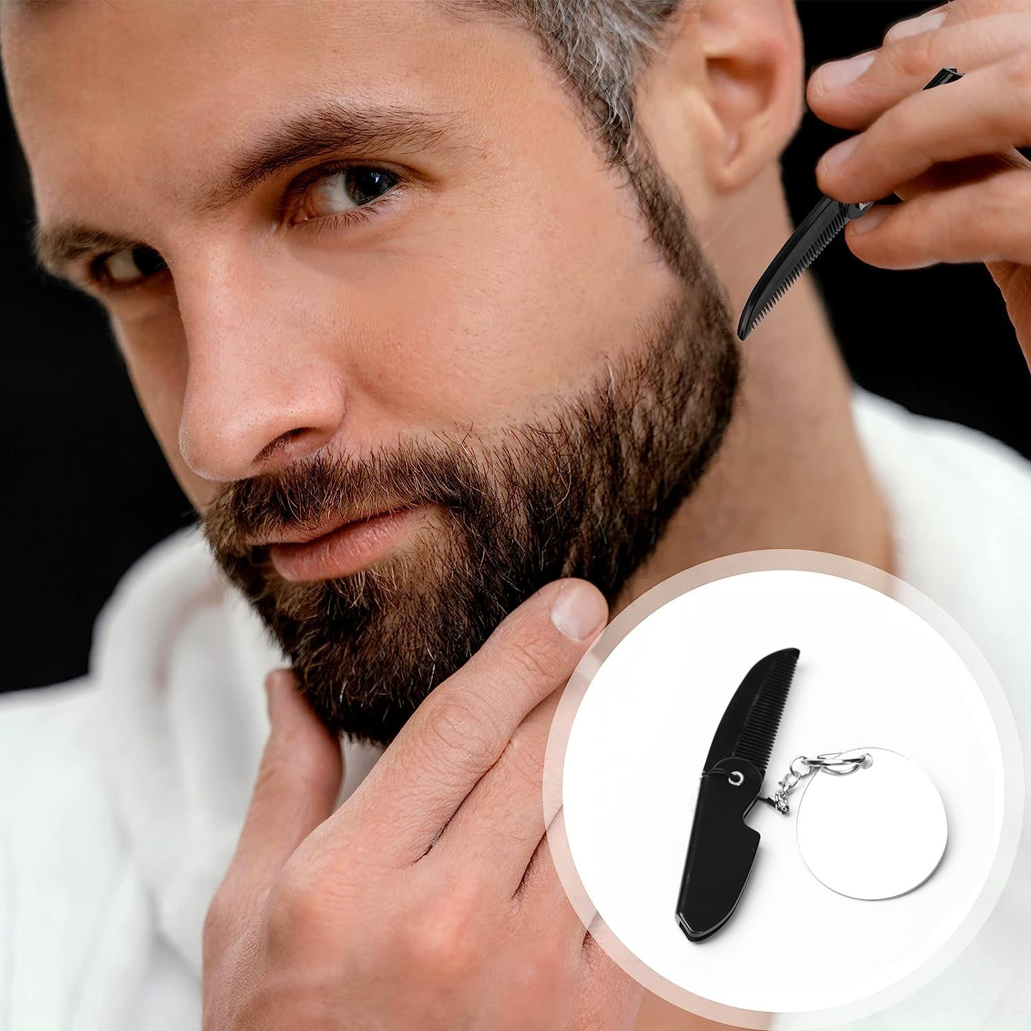 Портативная складная расческа  – обзор и цена Men'S Grooming Mirror